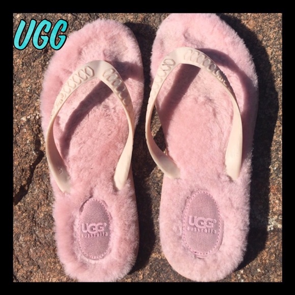 UGG Shoes - 💝 FINAL 🌸 UGG 💝 pink fur lined flip flops.